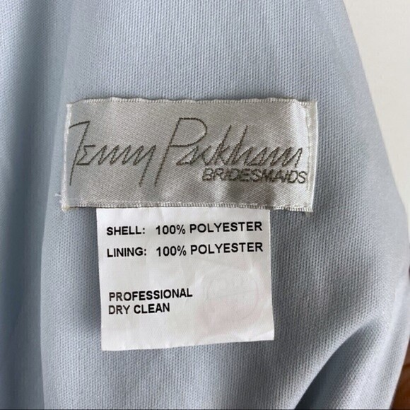 Jenny Packham Cold-Shoulder Chiffon Gown Light Blue Ruffle Maxi Size 2 NWT - Picture 7 of 10